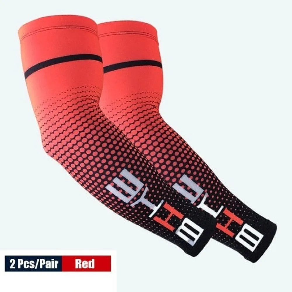 1 Pair Uv Sun Protection Cooling Arm Sleeves for Running Cycling Basketball