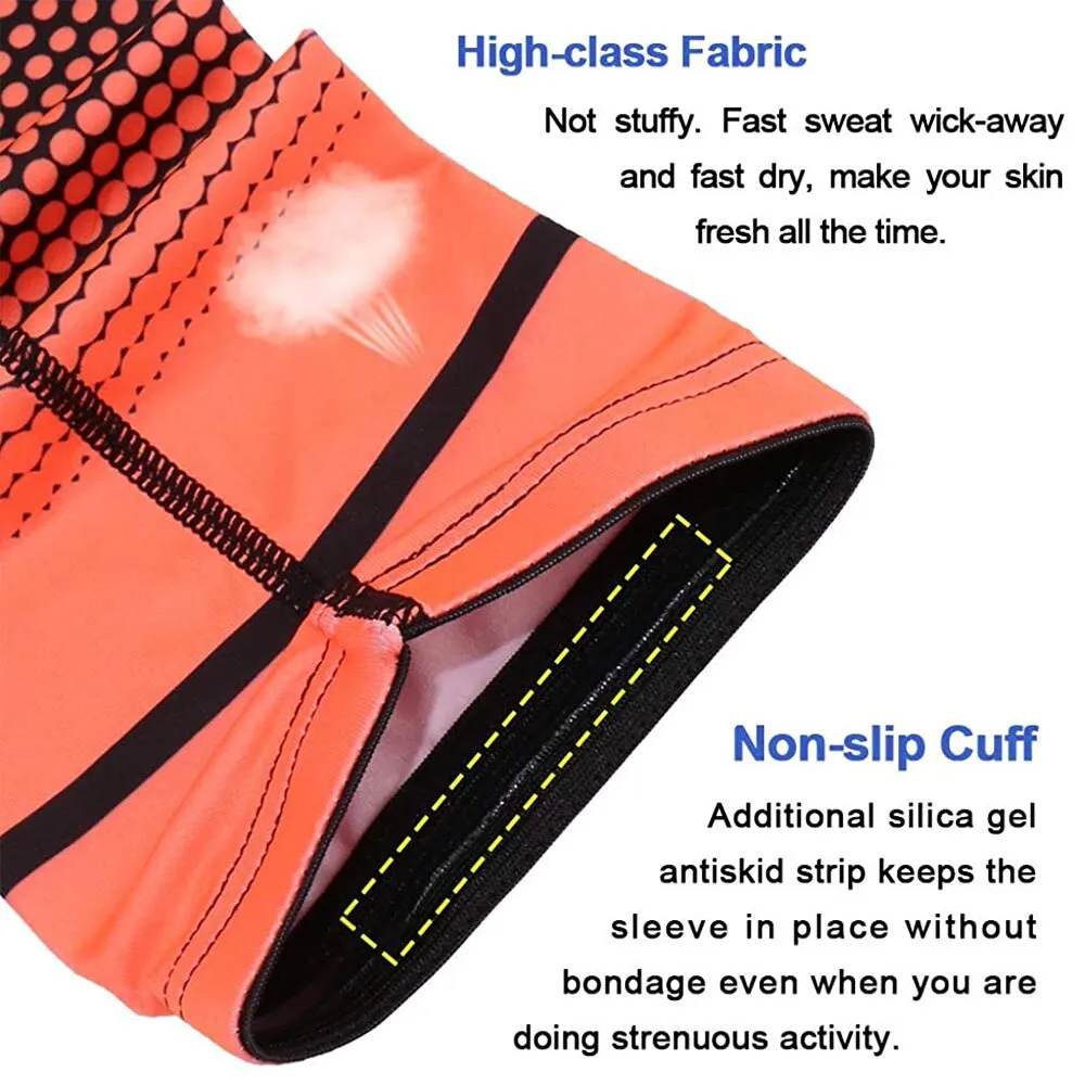 1 Pair Uv Sun Protection Cooling Arm Sleeves for Running Cycling Basketball