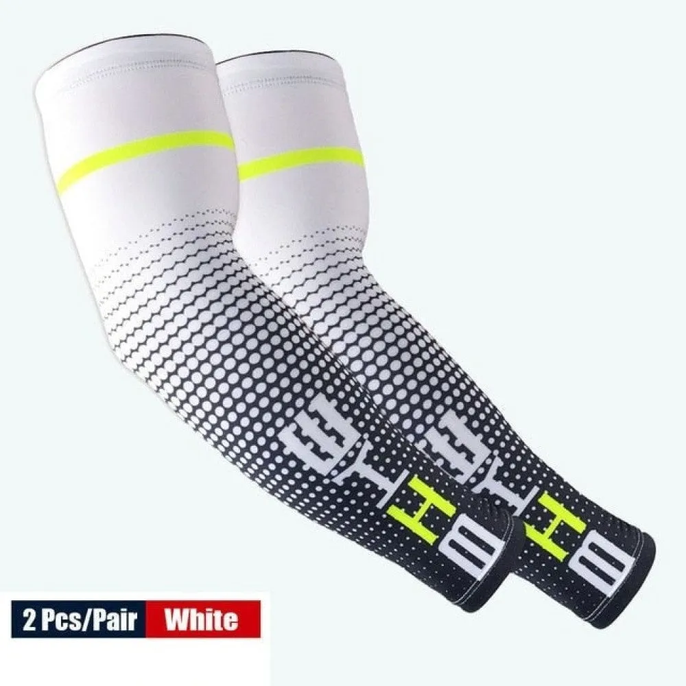 1 Pair Uv Sun Protection Cooling Arm Sleeves for Running Cycling Basketball