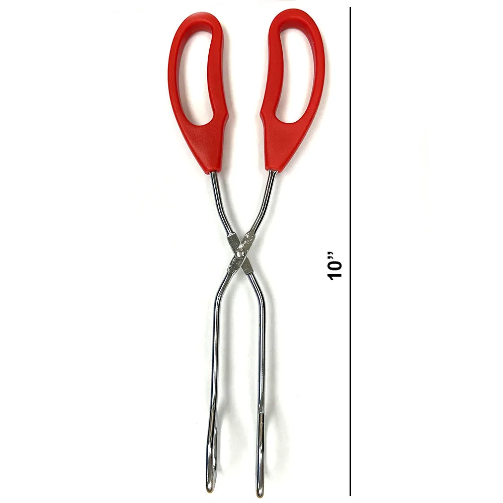 1pk 10Inch Heavy Duty Stainless Steel Kitchen Tongs No Slip Comfort Grip Scissor