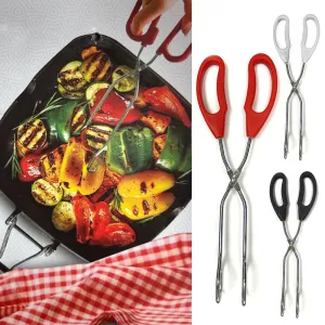 1pk 10Inch Heavy Duty Stainless Steel Kitchen Tongs No Slip Comfort Grip Scissor