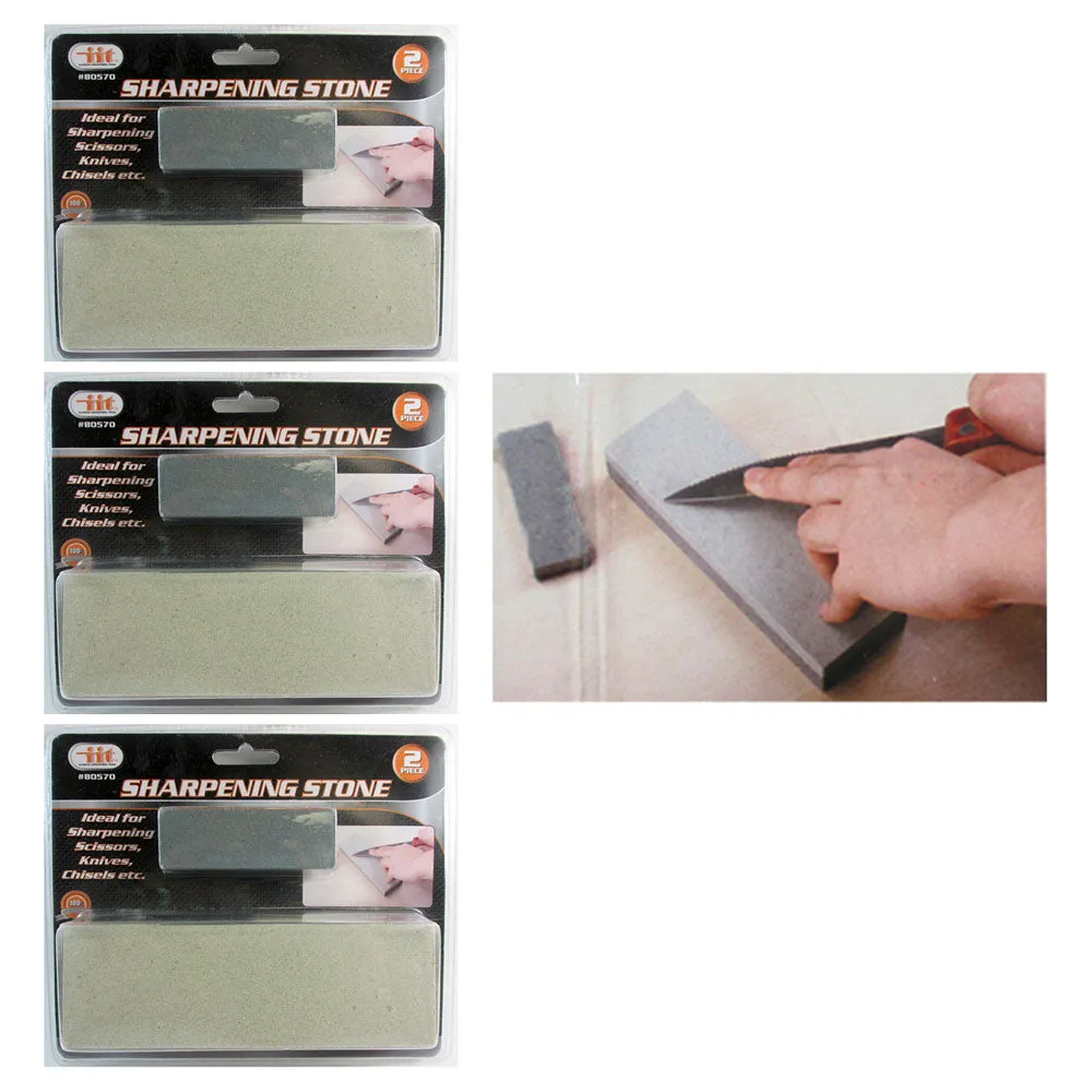 3 Sharpening Stone Knife Blade Sharpener Fishing Scissors Straight Razor Tool 6"