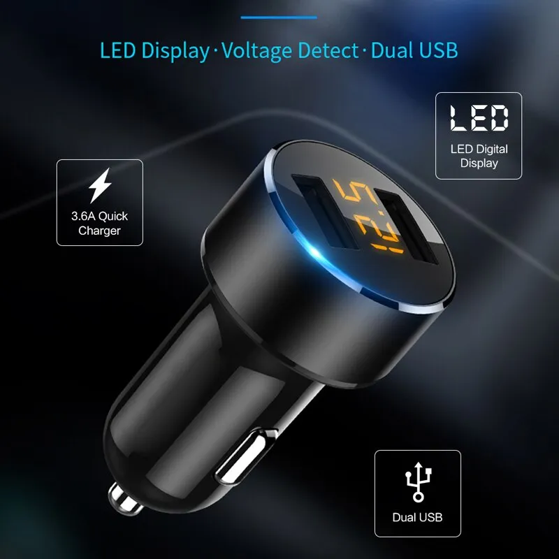 3.1A Dual USB Car Charger with LED Display