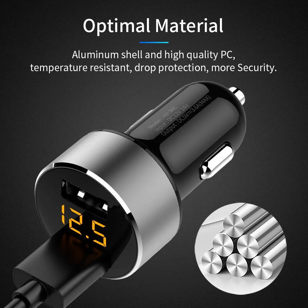 3.1A Dual USB Car Charger with LED Display