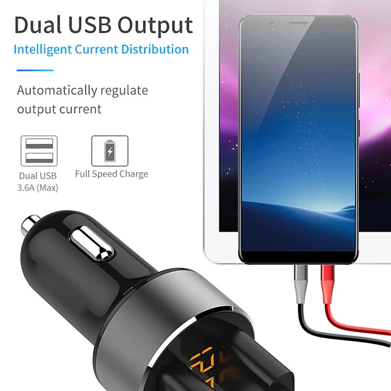 3.1A Dual USB Car Charger with LED Display