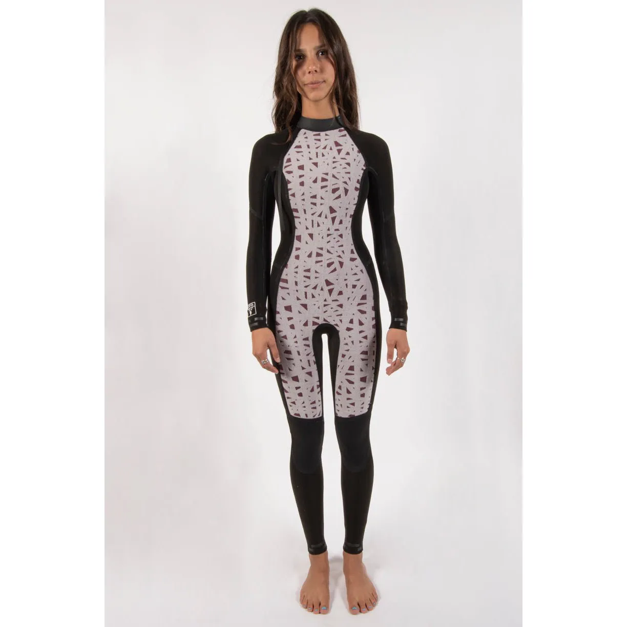 4/3 mm SisstrEvolution Seven Seas Back Zip Full Wetsuit - Solid Black