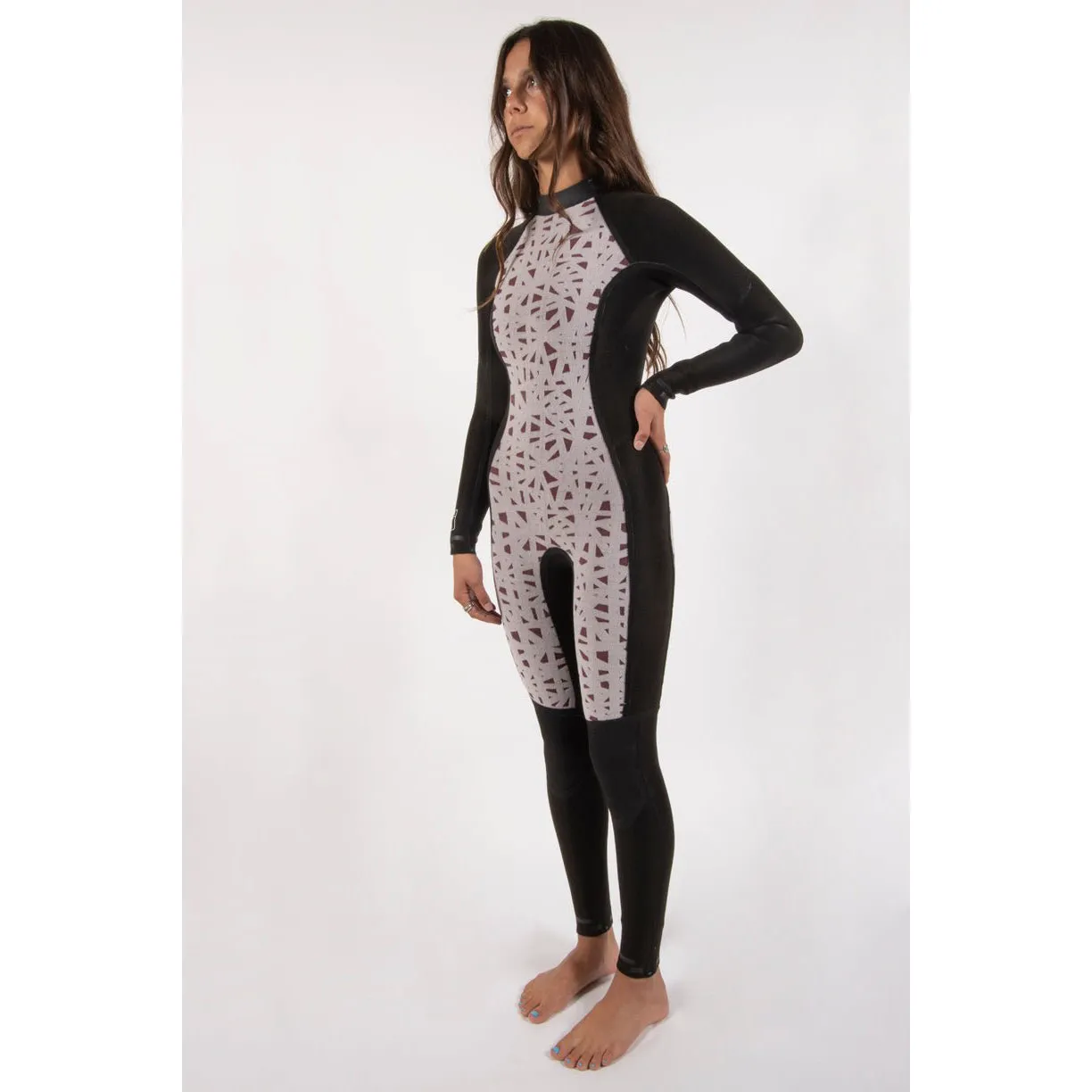 4/3 mm SisstrEvolution Seven Seas Back Zip Full Wetsuit - Solid Black