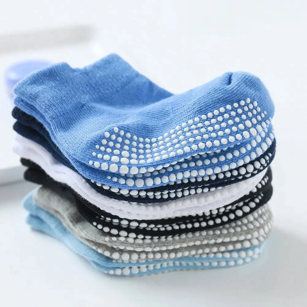 6 Pairs Cotton Baby Anti Slip Socks for Boys Girls Low Cut Floor Toddler Sock with Rubber Grips 0 1 Years