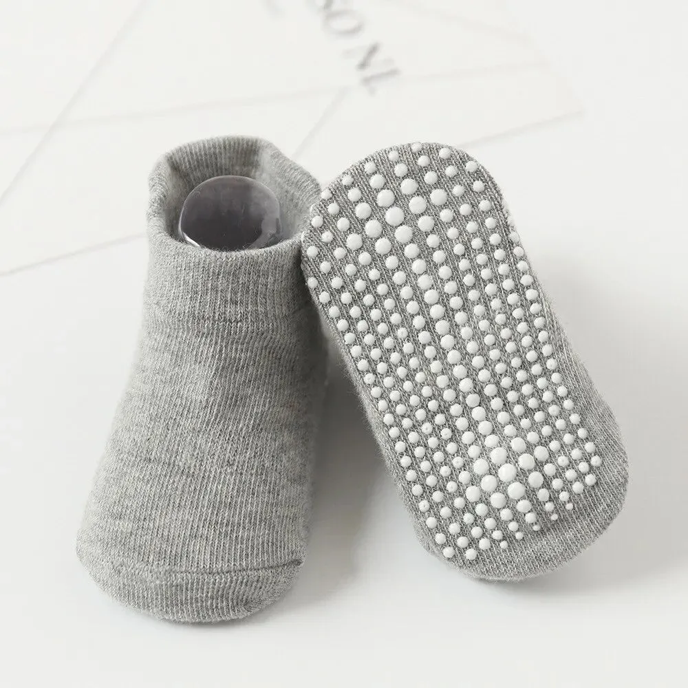 6 Pairs Cotton Baby Anti Slip Socks for Boys Girls Low Cut Floor Toddler Sock with Rubber Grips 0 1 Years