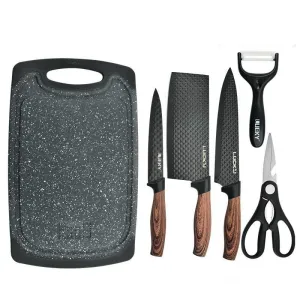 6-Piece Kitchen Knife Set | Everich Chef Knives | Stainless Steel | Nonstick | Scissor Cutting Board