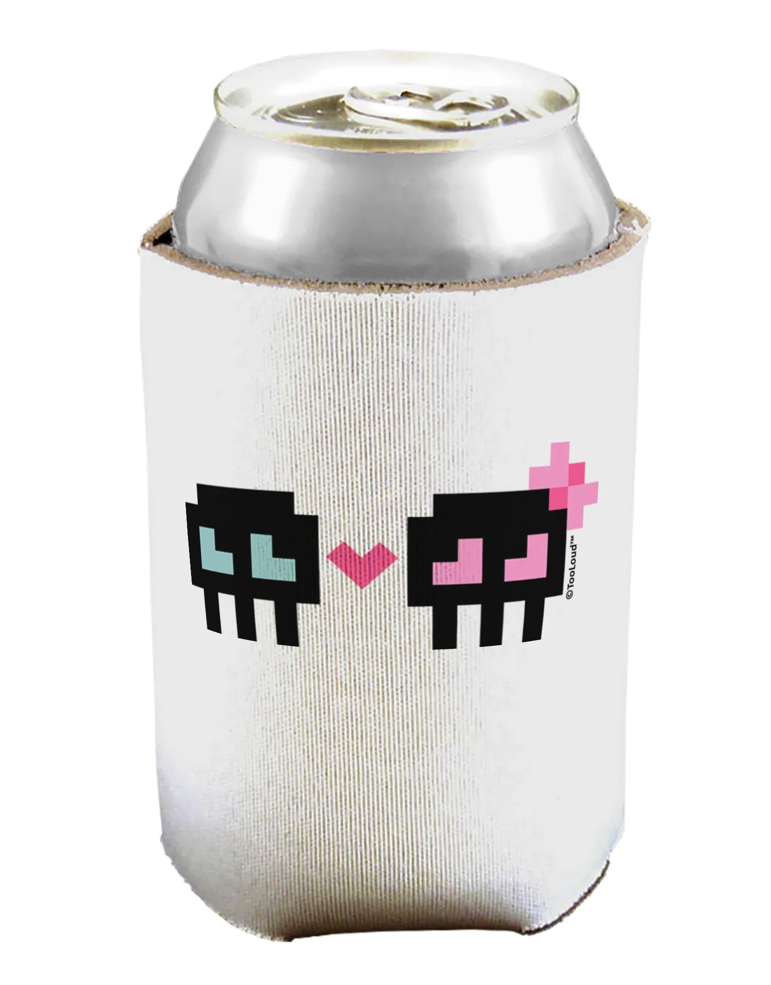 8-Bit Skull Love - Boy and Girl Can / Bottle Insulator Coolers