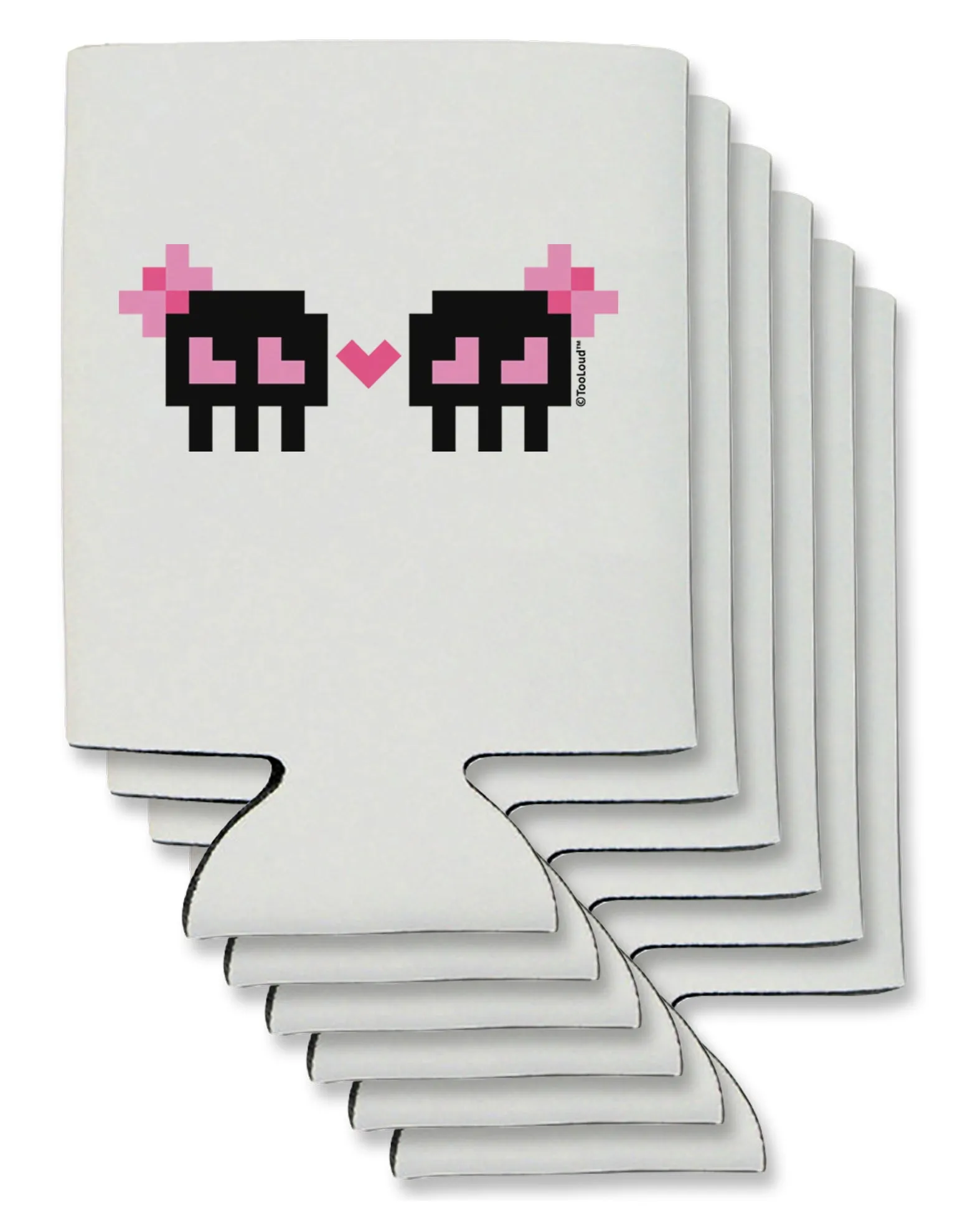 8-Bit Skull Love - Girl and Girl Can / Bottle Insulator Coolers