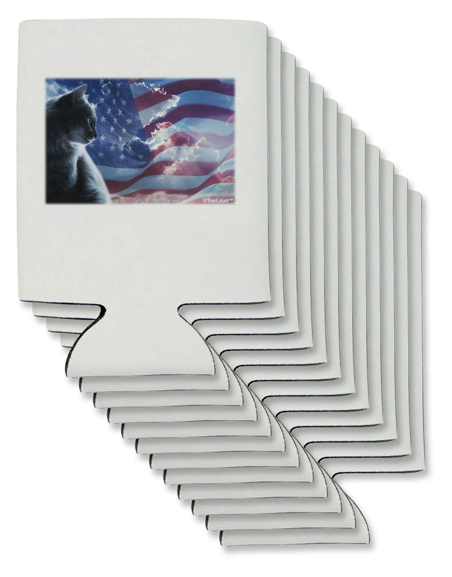 All American Cat Can / Bottle Insulator Coolers by TooLoud