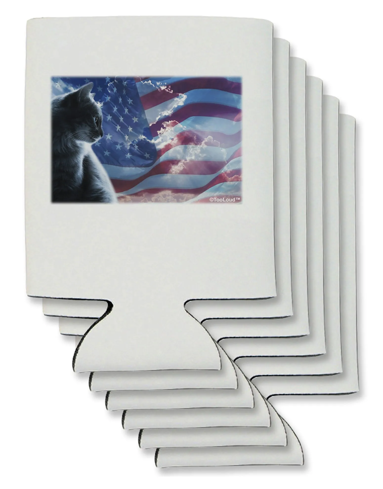 All American Cat Can / Bottle Insulator Coolers by TooLoud