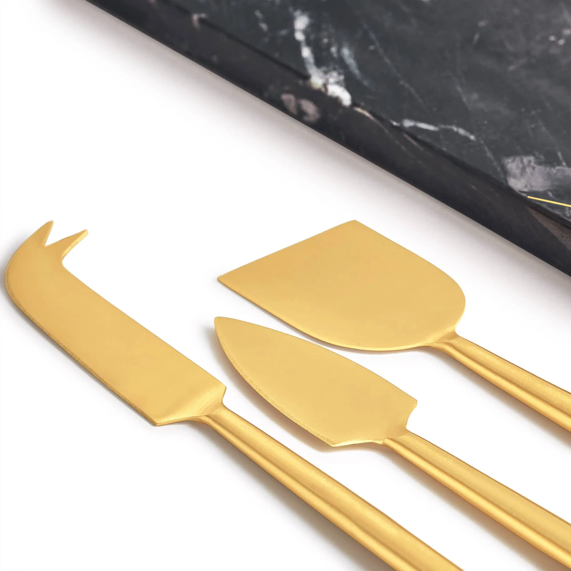 Ambrosia Marble Serving Board with Knives