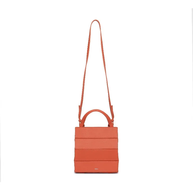 Block Small Foldable Handbag - Orange