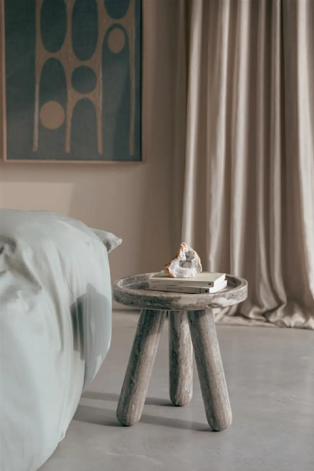 Brown Marble Tripod Side Table | Zuiver Cosmopolitan