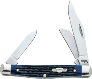 CASE 02806 Folding Pocket Knife, 2.42 in Clip, 1.58 in Sheep Foot, 1.57 in Pen L Blade, 3-Blade, Blue Handle :EA: QUANTITY: 1