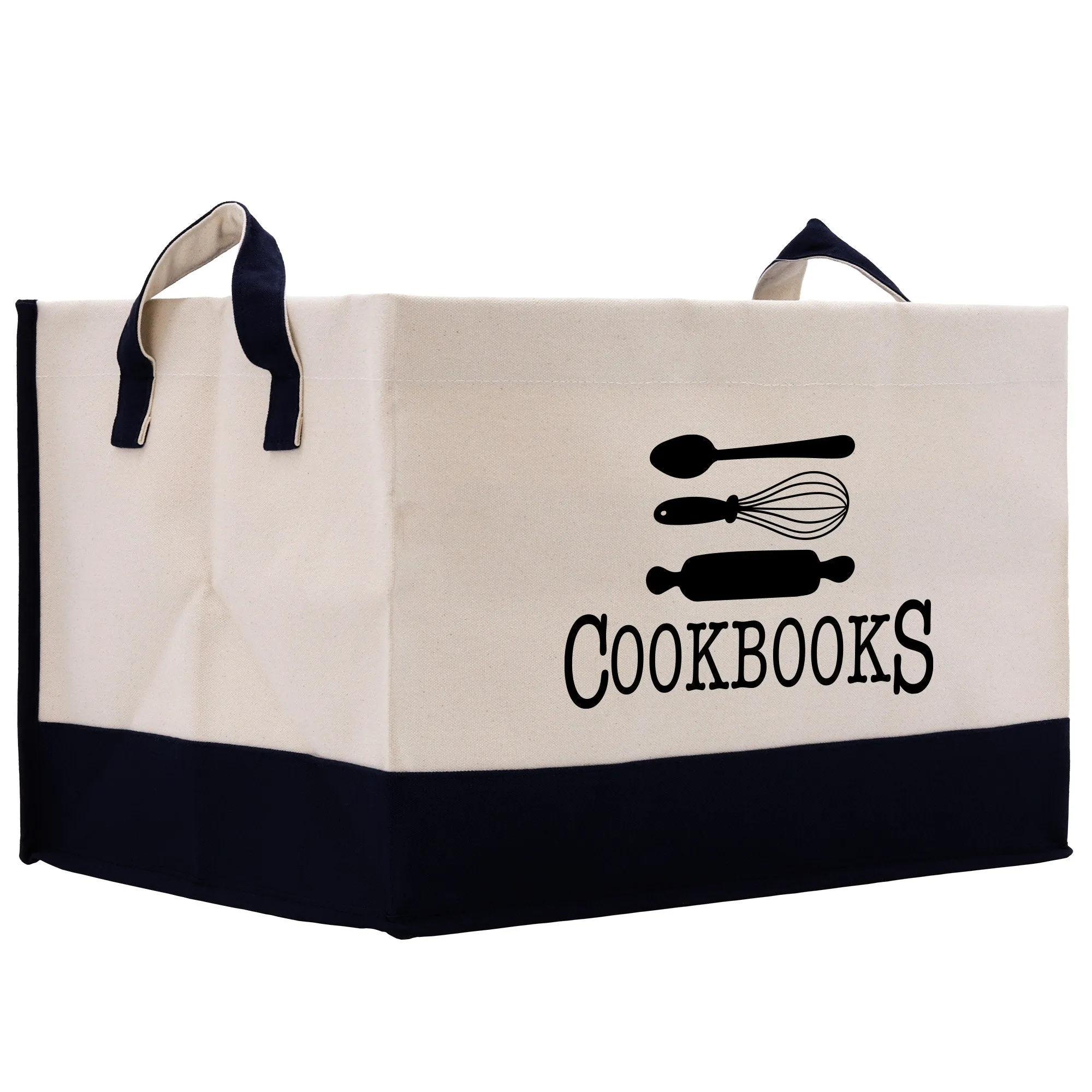 Cookbooks Storage Canvas Tote Bag Cooking Storage Cooking Lover Basket Cooking Books Basket (PSB1001)