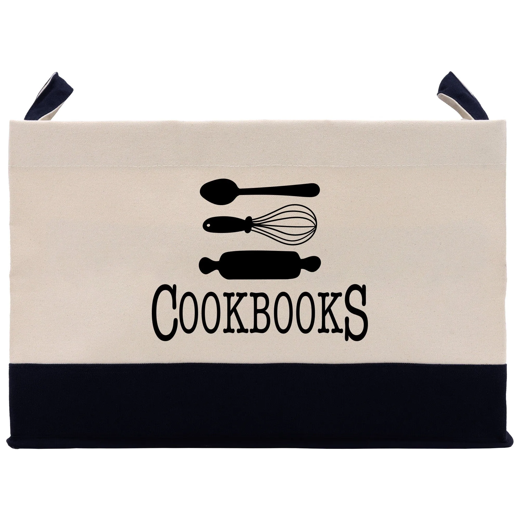 Cookbooks Storage Canvas Tote Bag Cooking Storage Cooking Lover Basket Cooking Books Basket (PSB1001)