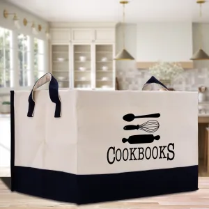 Cookbooks Storage Canvas Tote Bag Cooking Storage Cooking Lover Basket Cooking Books Basket (PSB1001)