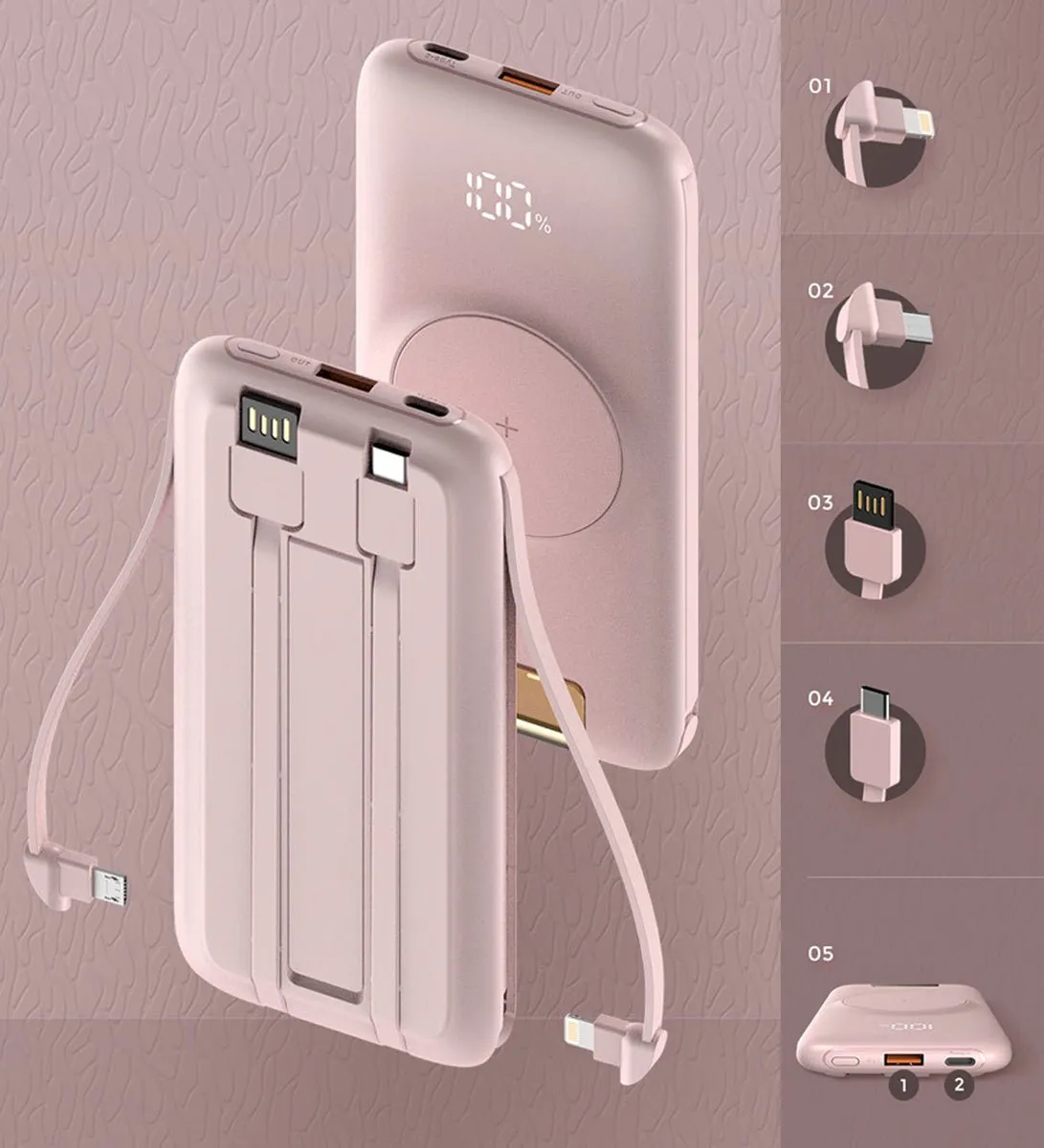 CRONY P2 Super fast charge   Wireless fast charge Comes with 4-wire QC3.0 PD 15W wireless charging 20000mAh  power bank
