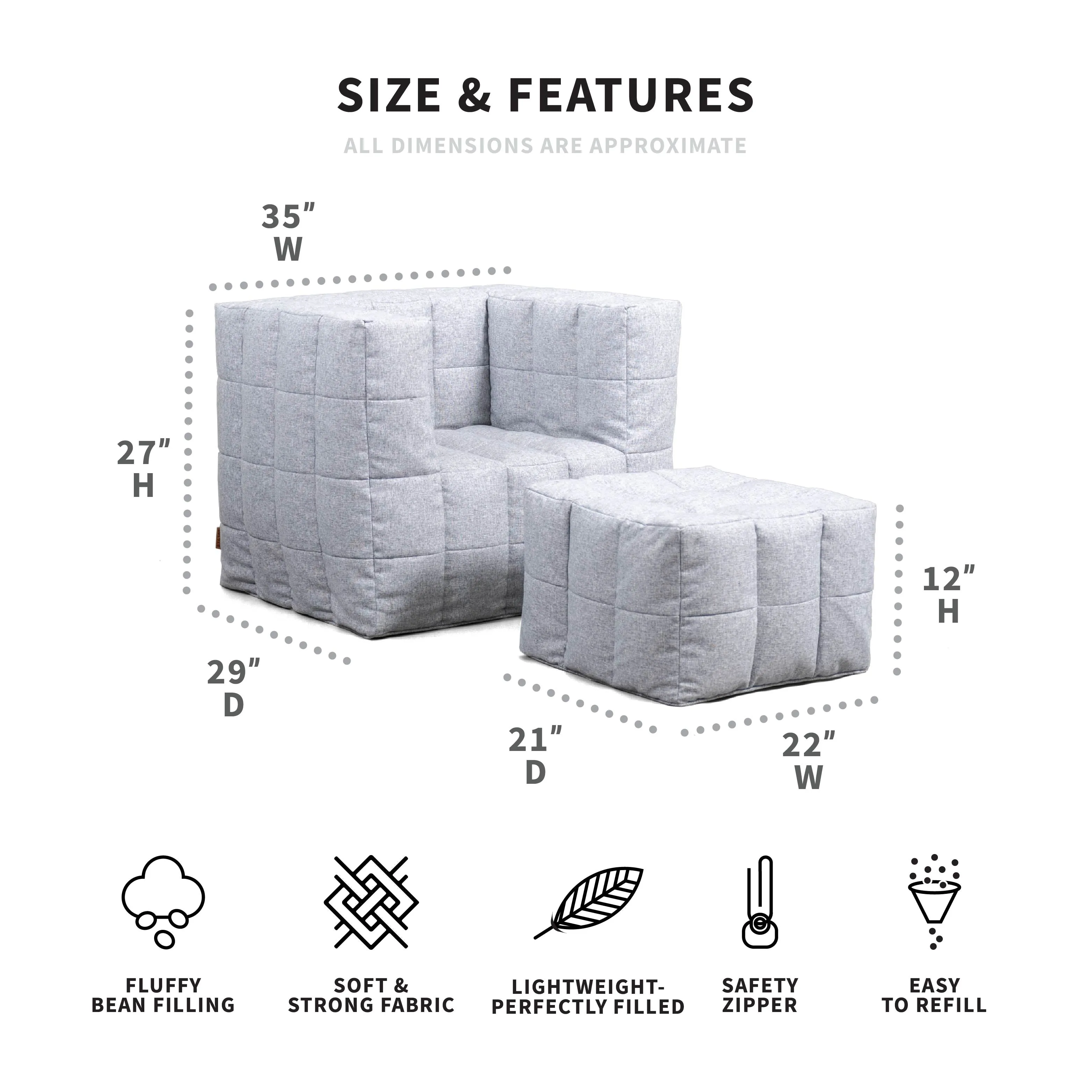 Cube Chair with Ottoman