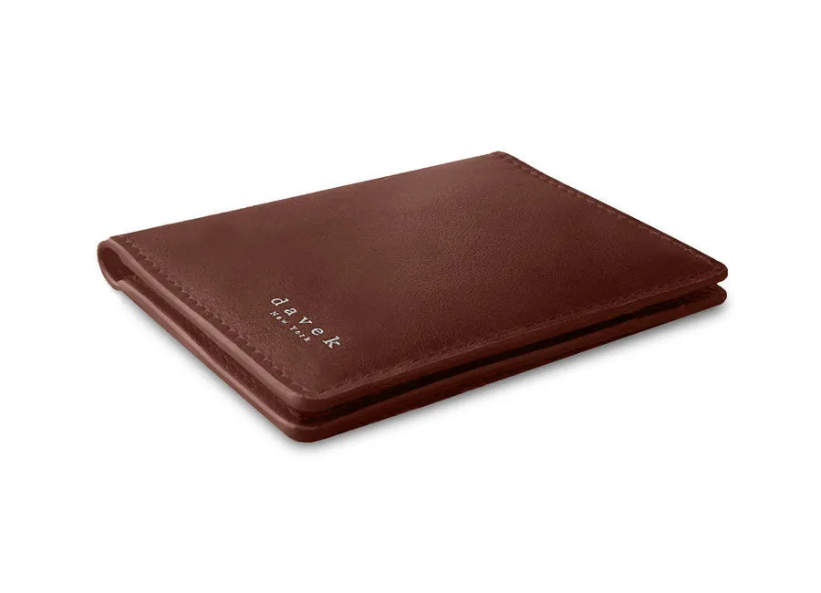 DAVEK SLIM FOLD with mini pen & pull tab - BROWN