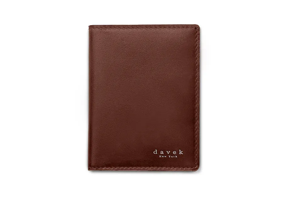DAVEK SLIM FOLD with mini pen & pull tab - BROWN