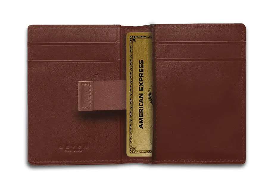 DAVEK SLIM FOLD with mini pen & pull tab - BROWN
