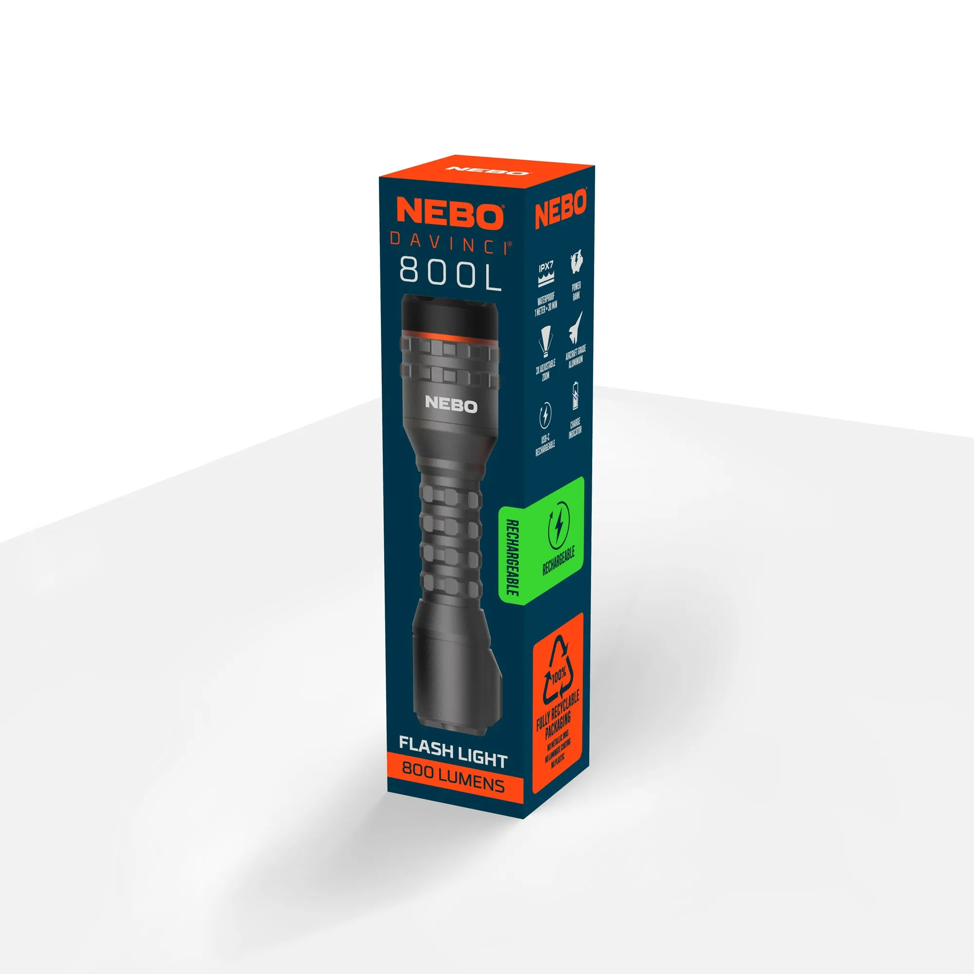 DAVINCI™ 800L, Rechargeable Flashlight   Power Bank