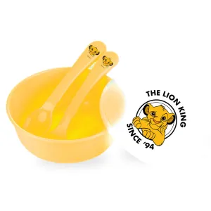 Disney - Baby 3Pcs Feeding Set, Bowl, Spoon And Fork - Lion King (Yellow)