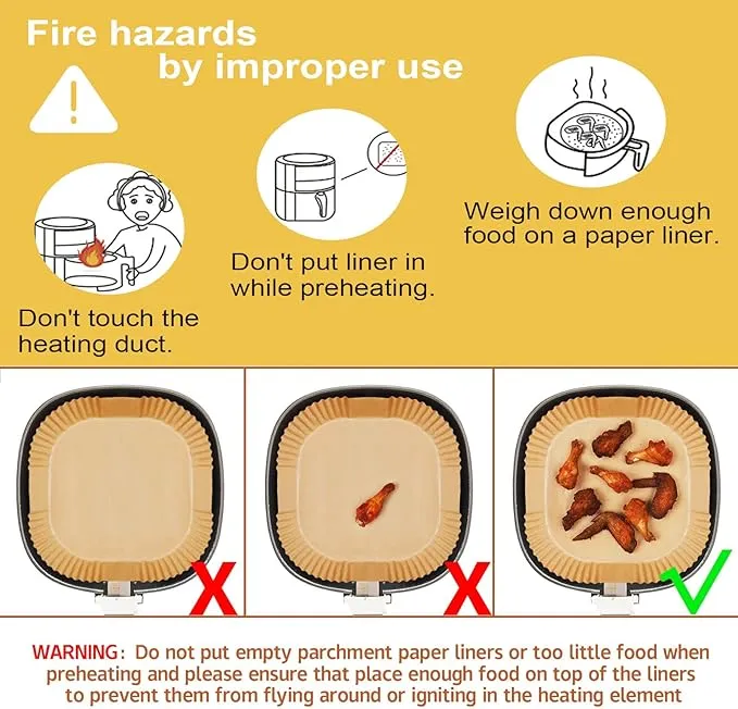 Disposable Square Air Fryer Liners