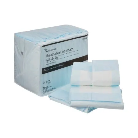 Disposable Underpad Wings™ Breathable Plus 23 X 36 Inch Fluff / Polymer Heavy Absorbency - Cardinal  Mfr# 988B12