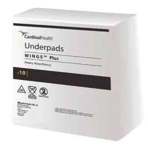 Disposable Underpad Wings™ Plus 30 X 30 Inch Fluff / Polymer Heavy Absorbency - Cardinal  Mfr# 9173