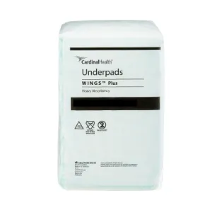 Disposable Underpad Wings™ Plus 36 X 36 Inch Fluff / Polymer Heavy Absorbency - Cardinal  Mfr# 968