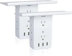 E-Macht Wall Outlet Extender-2 Pack Surge Protector Multifunctional Outlet Wall Plug with 3 USB Ports