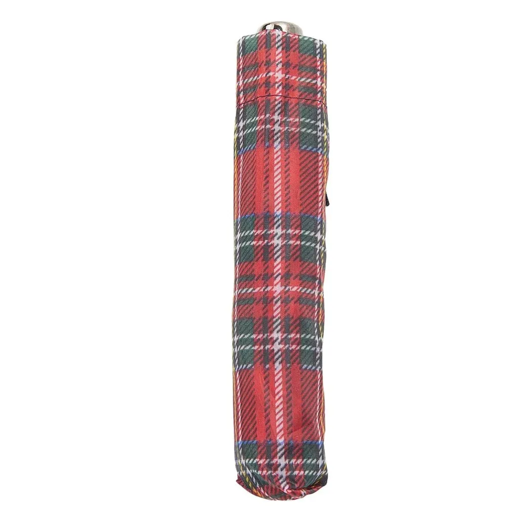 Eco Chic Foldable Mini Umbrella Tartan Red