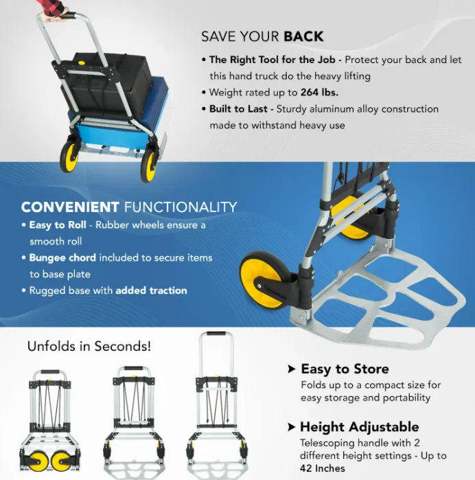 Folding Hand Truck And Dolly With Telescoping Handle