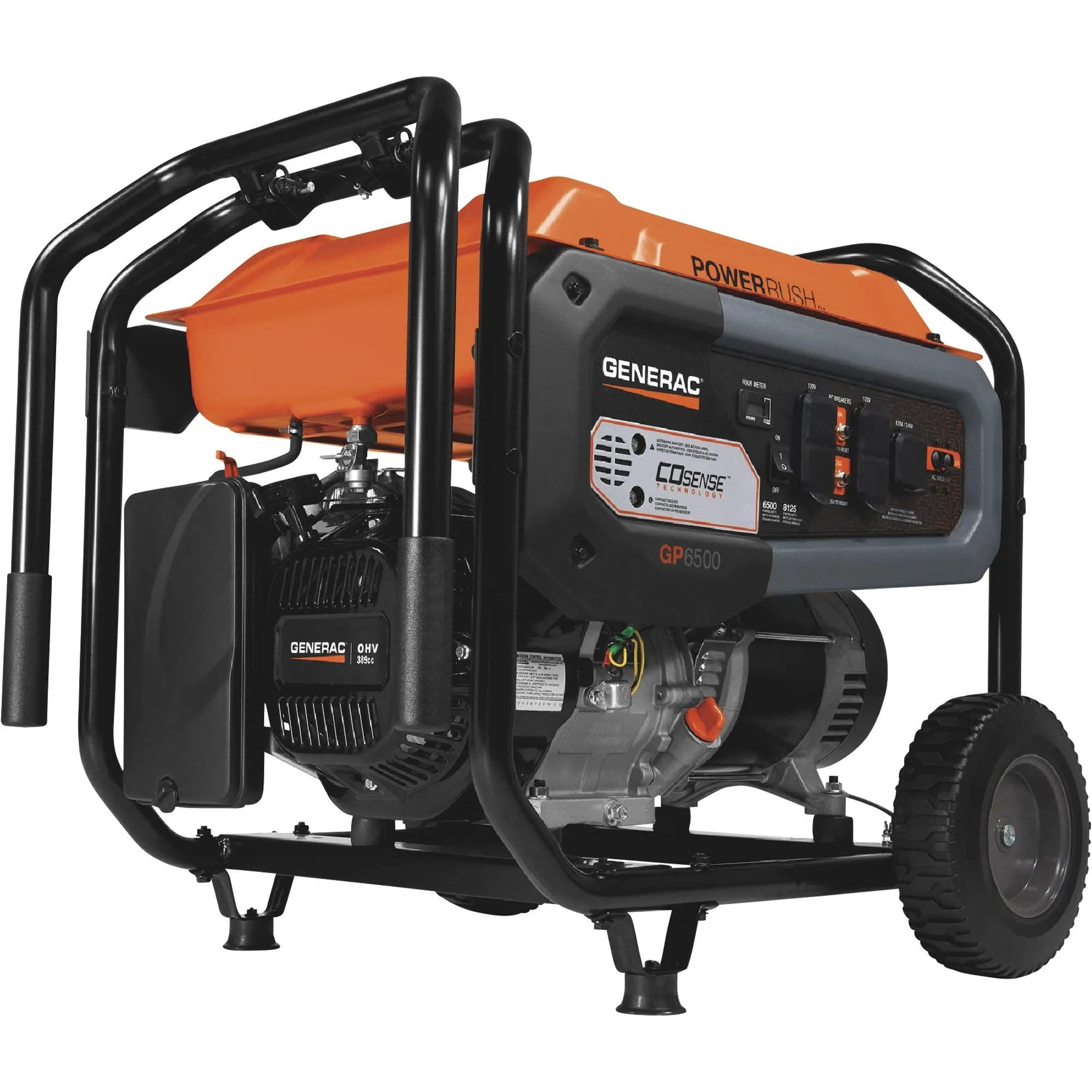 Generac 8,000-Watt Gas-Powered Portable Generator - Electric Start, CO-Sense, CARB Compliant - Reliable Power for Emergencies & Recreation