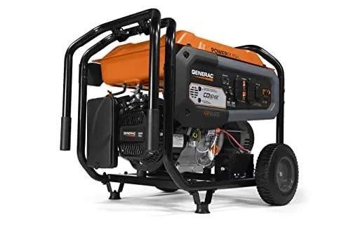 Generac 8,000-Watt Gas-Powered Portable Generator - Electric Start, CO-Sense, CARB Compliant - Reliable Power for Emergencies & Recreation