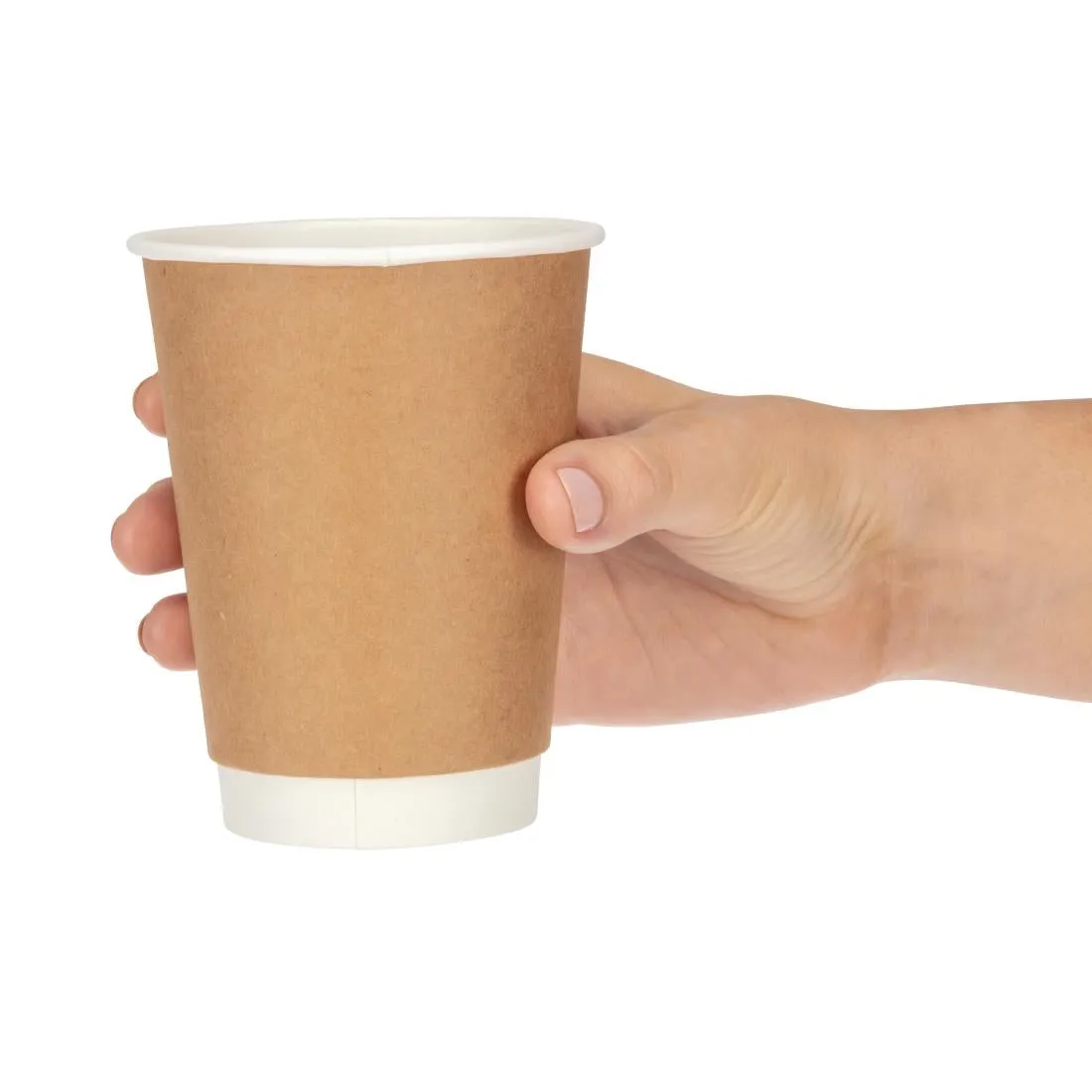 GP440 Fiesta Disposable Coffee Cups Double Wall Kraft 340ml / 12oz (Pack of 500) GP440