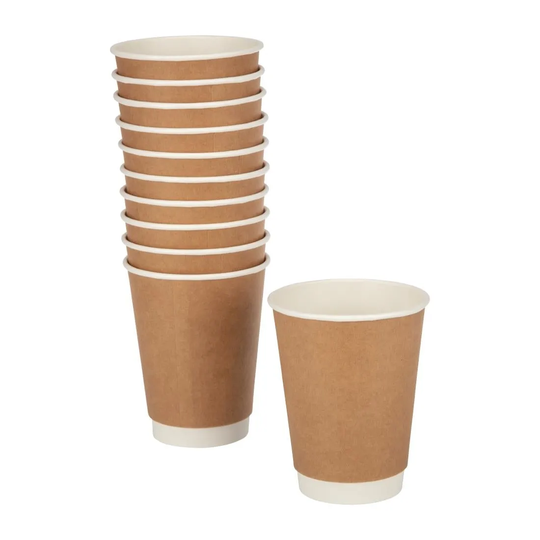 GP440 Fiesta Disposable Coffee Cups Double Wall Kraft 340ml / 12oz (Pack of 500) GP440