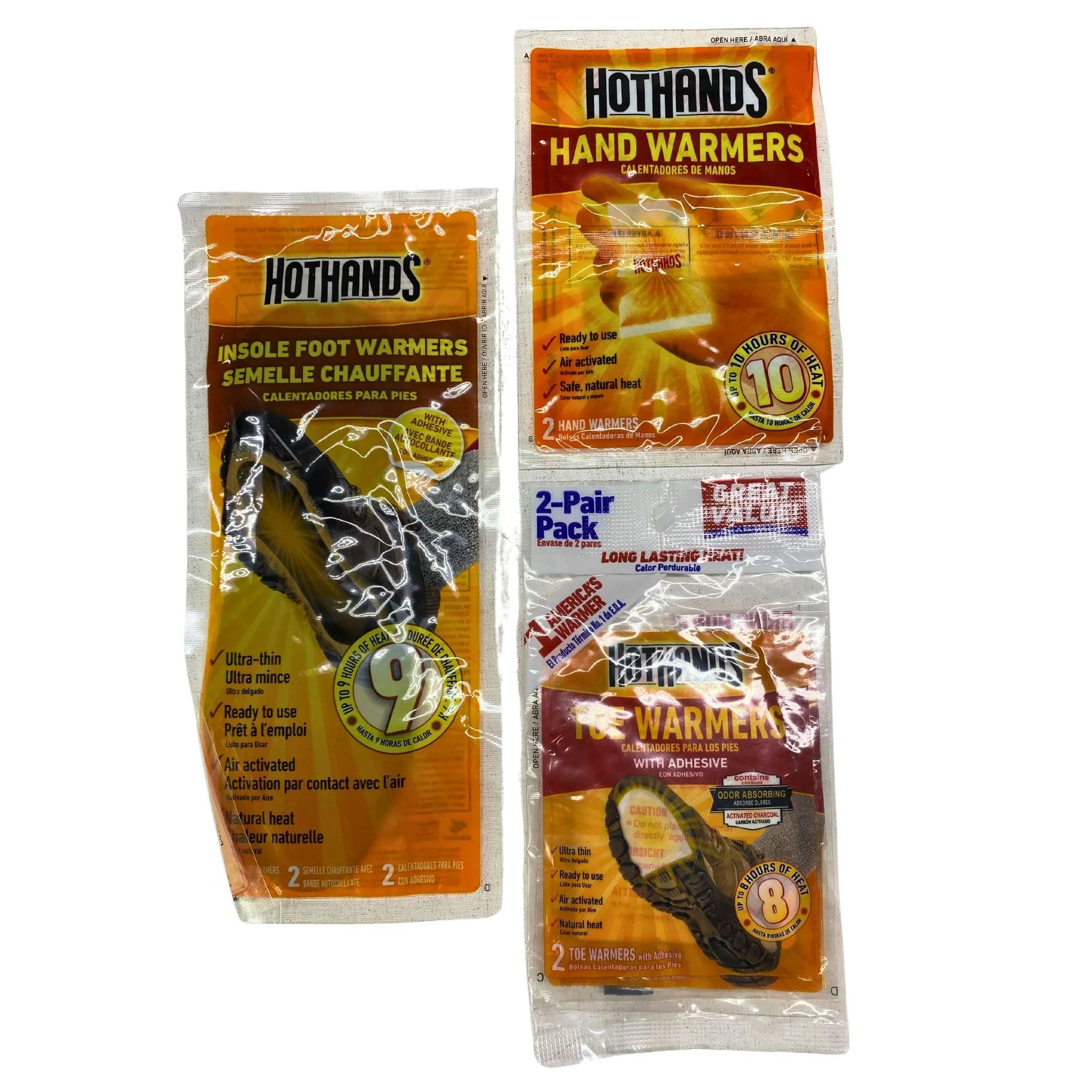 Hand Warmers 2 hand warmers, Toe Warmers with Adhesvie 2 toe warmers, Insole Foot Warmers 2 insole foot Warmers (100 Pcs Lot)