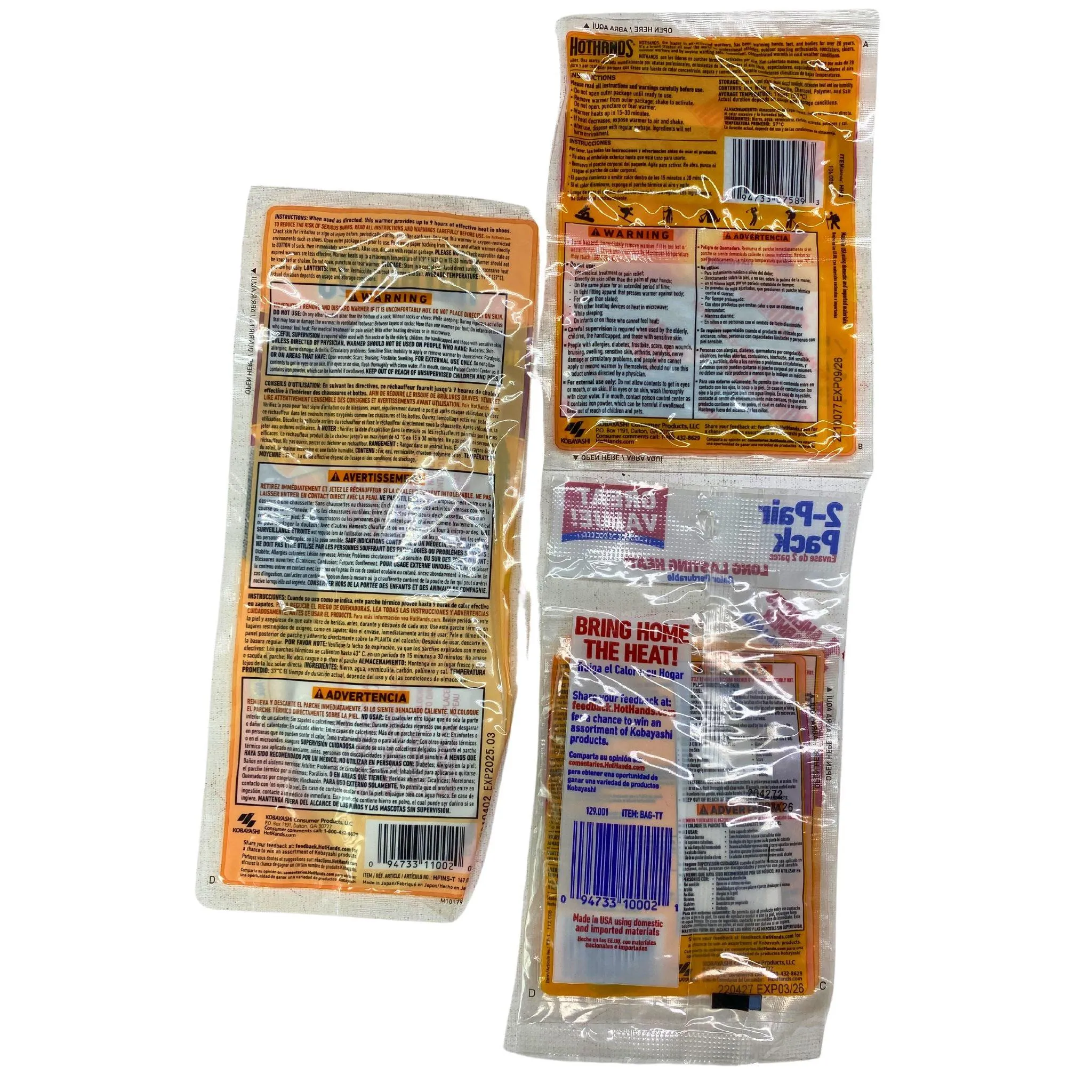 Hand Warmers 2 hand warmers, Toe Warmers with Adhesvie 2 toe warmers, Insole Foot Warmers 2 insole foot Warmers (100 Pcs Lot)