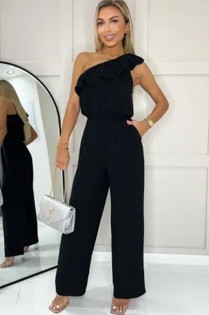 Hilary Black One Shoulder Jumpsuit