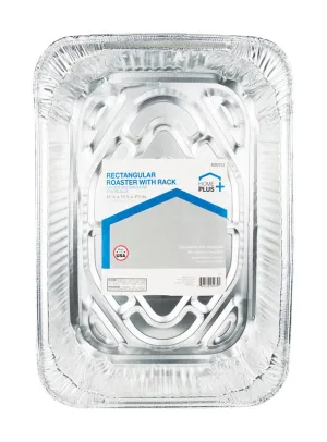 Home Plus Durable Foil 11-7/8 in. W X 16-5/8 in. L Roasting Rack and Pan Silver 1 pk