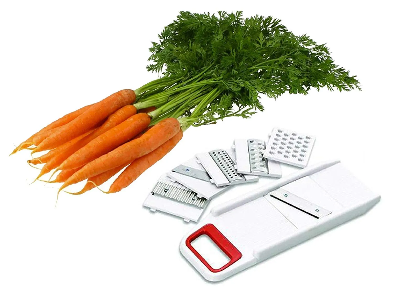 Kuber Industries Plastic 6 in 1 Multi Purpose Vegetable Slicer Grater (Multicolour)