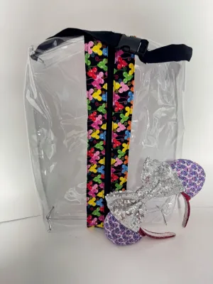 Large Hanging Boxy Bag - Tiny Black Mickey Balloons