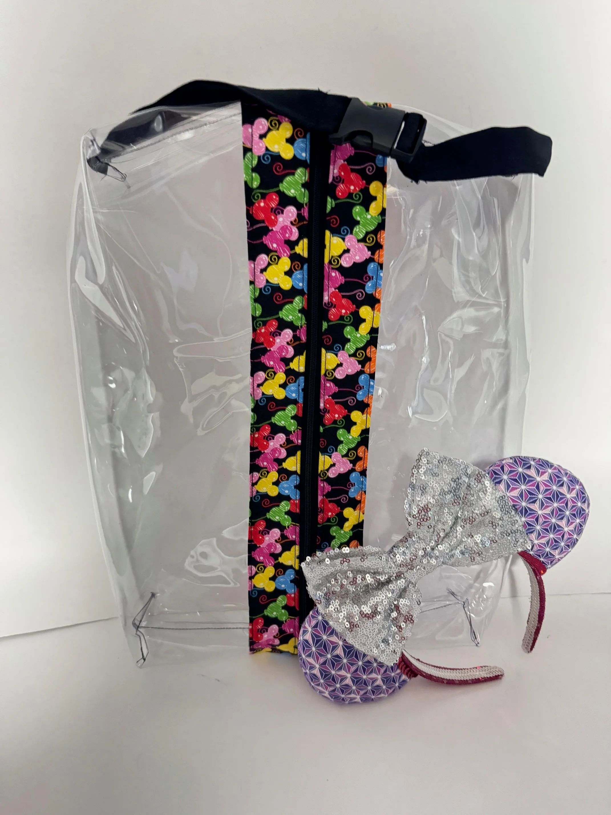 Large Hanging Boxy Bag - Tiny Black Mickey Balloons